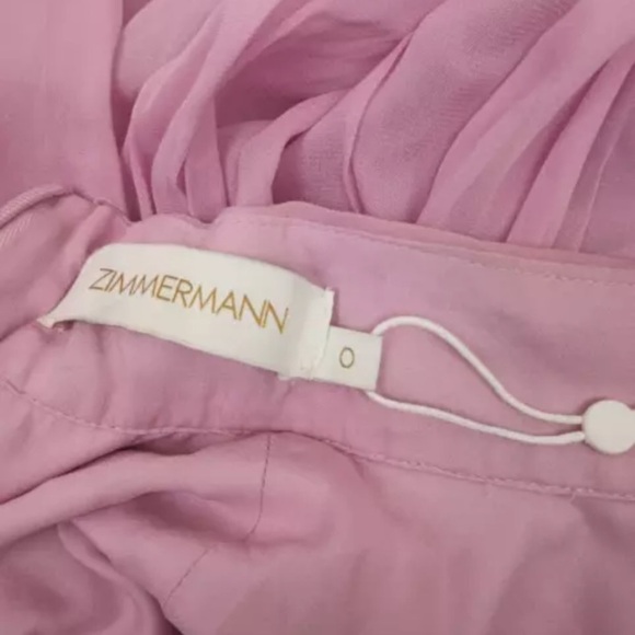 NWT | Zimmerman Celestial Ruched Tie Neck Chiffon Dress Size US 4 - Picture 10 of 14